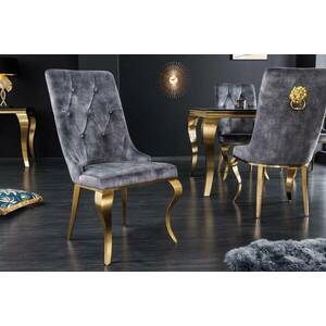 Design szék Rococo Levia fej szürke / arany kép