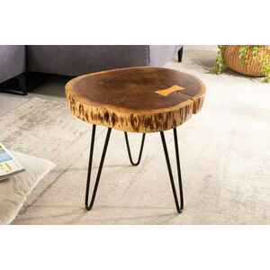 Design oldalsó asztal Island 40 cm barna akác kép