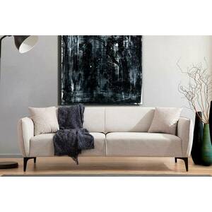 Design 3 személyes kanapé Beasley 220 cm szürke-fehér kép