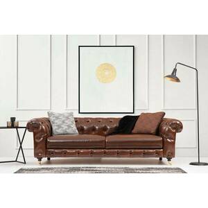 Design 3 személyes Chesterfield kanapé 245 cm barna kép