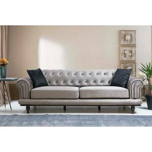 Design ágyazható kanapé Chesterfield 230 cm szürke kép