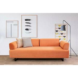 Szétcsukható kanapé tárolóasztallal Vinaya 220 cm lazac színű kép