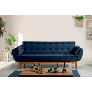 Design ágyazható kanapé Talasius 217 cm sötétkék kép