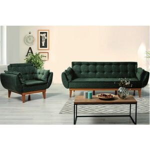 Ágyazható kanapé fotellel Talasius zöld kép