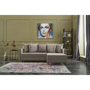 Összecsukható sarok kanapé Satisha 215 cm krémszínű - jobb kép