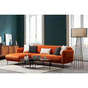 Design összecsukható kanapé Eilika 270 cm narancssárga - bal kép