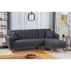 Sarok ágyazható kanapé Zayda 225 cm sötétszürke – jobb kép