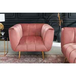 Design fotel Nikolai rózsaszín bársony kép