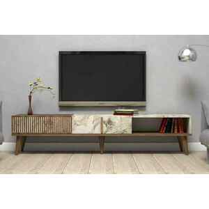 Design TV asztal Cadelaria 180 cm fehér dió kép