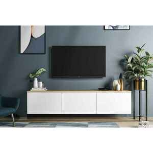Design falra szerelhető TV asztal Valeriy 160 cm fehér tölgy kép