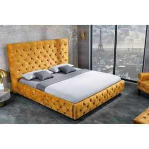 Design ágy Laney 160 x 200 cm mustársárga bársony kép