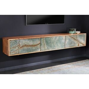 Design függő TV asztal Quillon 160 cm természetes kőből kép