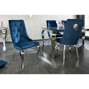 Design szék Rococo Levia fej kék / króm kép