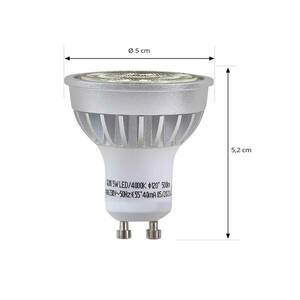 Lindby LED reflektor, GU10, 5 W, opál, 4, 000 K, 55° kép