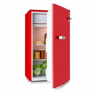 Klarstein Beercracker 91 L, hűtőszekrény, A+ energiahatékonysági osztály, fagyasztódoboz, palacknyitó, piros kép