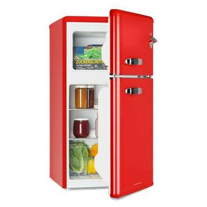 Klarstein Irene, kombinált retro hűtőszekrény, 61 liter hűtőszekrény, 24 liter fagyasztó, piros kép