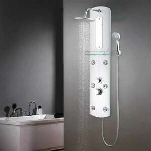 vidaXL ezüstszínű zuhanypanel 25 x 43 x 120 cm kép