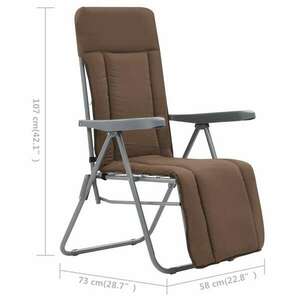 vidaXL 2 db barna összecsukható kerti szék párnával kép