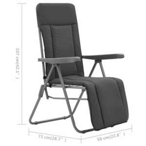 vidaXL 2 db szürke összecsukható kerti szék párnával kép