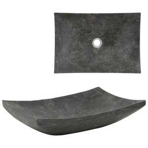 vidaXL fekete márvány mosdókagyló 50 x 35 x 12 cm kép