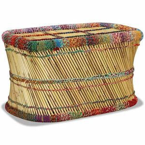 bambusz dohányzóasztal sokszínű chindi mintával kép