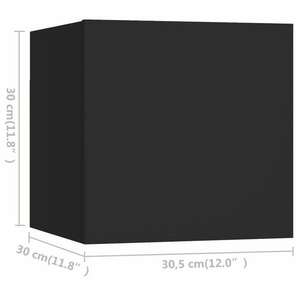 vidaXL 3 részes fekete forgácslap TV-szekrényszett kép