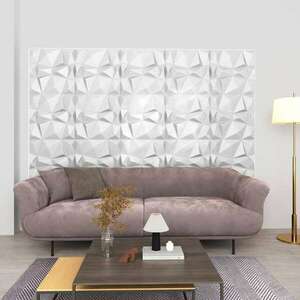 vidaXL 48 darab gyémánt fehér színű 3D fali panel 50 x 50 cm 12 m² kép