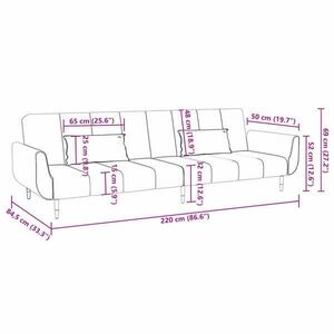 vidaXL kétszemélyes sötétszürke bársony kanapéágy 2 párnával kép
