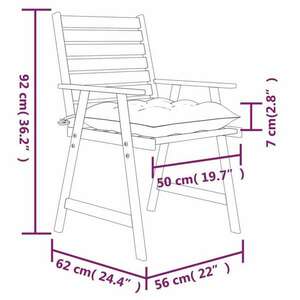 vidaXL 4 darab tömör akácfa kültéri étkezőszék párnával kép