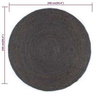 vidaXL sötétszürke kézzel szőtt kör alakú jutaszőnyeg 240 cm kép