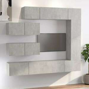 vidaXL 4 db betonszürke szerelt fa fali TV-szekrény 80 x 30 x 30 cm kép