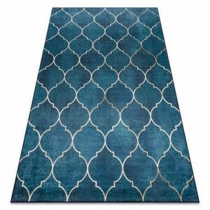 ANDRE 1181 mosható szőnyeg marokkói rácsos csúszásgátló - kék 160x220 cm kép