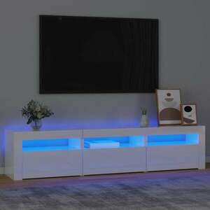 vidaXL magasfényű fehér TV-szekrény LED lámpákkal 180x35x40 cm kép