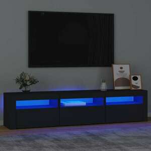 vidaXL fekete TV-szekrény LED-világítással 180x35x40 cm kép