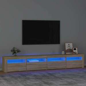vidaXL sonoma tölgy színű TV-szekrény LED-lámpákkal 240x35x40 cm kép