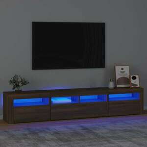 vidaXL barna tölgyszínű TV-szekrény LED-lámpákkal 210x35x40 cm kép