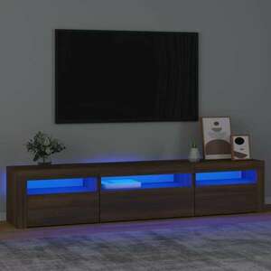 vidaXL barna tölgyszínű TV-szekrény LED-lámpákkal 195x35x40 cm kép