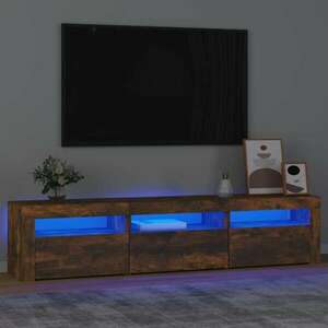 vidaXL füstös tölgyszínű TV-szekrény LED-világítással 180x35x40 cm kép
