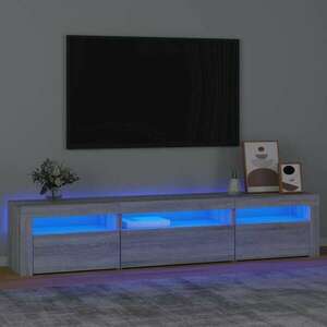 vidaXL szürke sonoma színű TV-szekrény LED-lámpákkal 195x35x40 cm kép