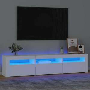 vidaXL fehér TV-szekrény LED-lámpákkal 180x35x40 cm kép
