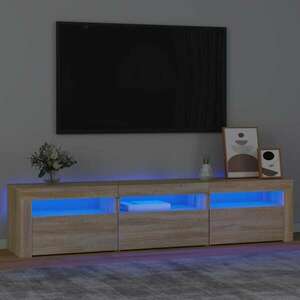 vidaXL sonoma-tölgy színű TV-szekrény LED-lámpákkal 180x35x40 cm kép