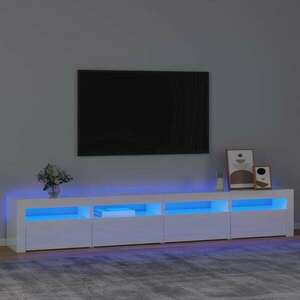 vidaXL magasfényű fehér TV-szekrény LED lámpákkal 240 x 35 x 40 cm kép
