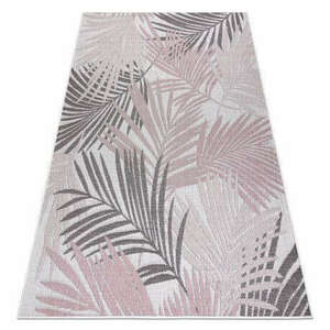 Fonott sizal szőnyeg SION pálmalevelek, tropikus 2837 lapos szövött ecru / rózsaszín 160x220 cm kép