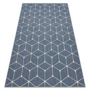 Fonott sizal flat szőnyeg 48721/591 TAKARÓKA 3D kék 160x230 cm kép