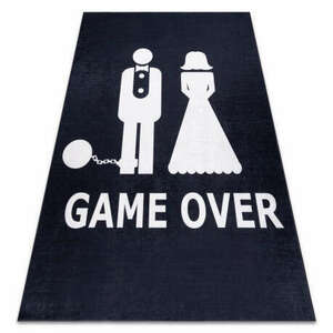 Mosható szőnyeg BAMBINO 2104 'Game over' esküvő, legénybúcsú, csúszásgátló - fekete 160x220 cm kép