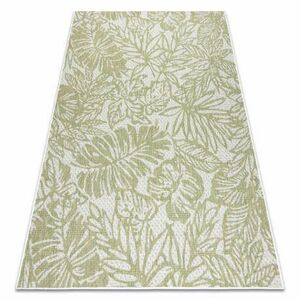 Fonott sizal szőnyeg SION Levelek, tropikus 22128 lapos szövött ecru / zöld 160x220 cm kép