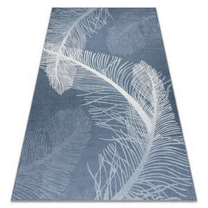 ANDRE 1148 mosható szőnyeg Tollak, vintage csúszásgátló - kék 160x220 cm kép