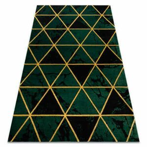 EMERALD szőnyeg 1020 glamour, elegáns márvány, háromszögek üveg zöld / arany 160x220 cm kép