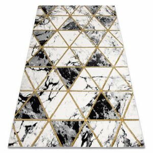 EMERALD szőnyeg 1020 glamour, elegáns márvány, háromszögek fekete / arany 160x220 cm kép