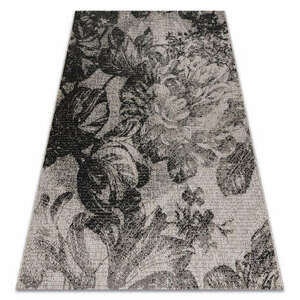 Fonott sizal floorlux szőnyeg 20491 virágok ezüst / fekete 160x230 cm kép